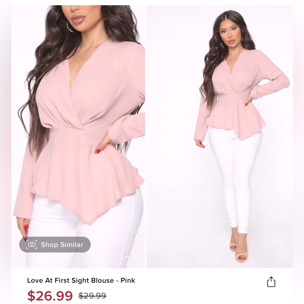 fashion nova business top size xs blush